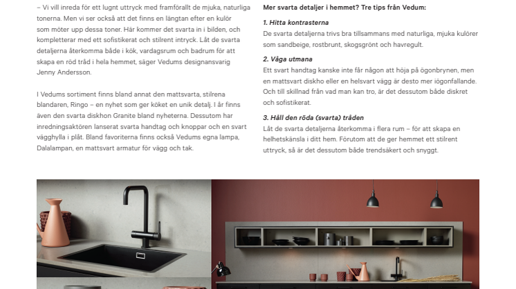 Med fokus på svarta detaljer