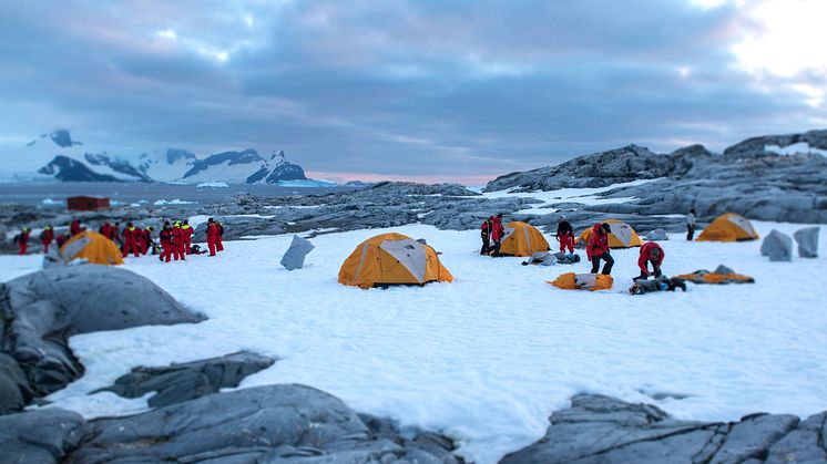 Camping at the Petermann Island, Antarctica