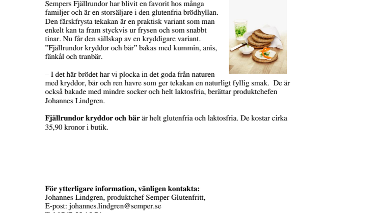 Kryddad brödnyhet från Semper