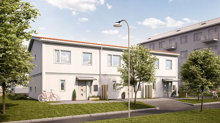 Brf Lövängen - 3D-bild av framsidan
