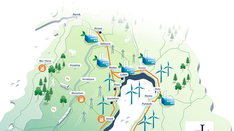Illustration vätgasledningar