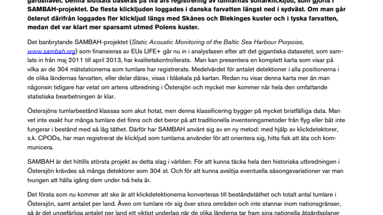 Här finns tumlarna i Östersjön!