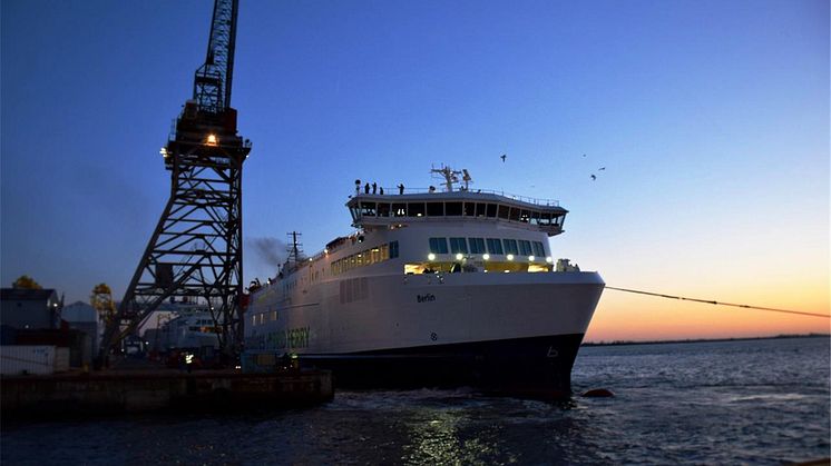 Scandlines' nye hybridfærge på prøvesejlads