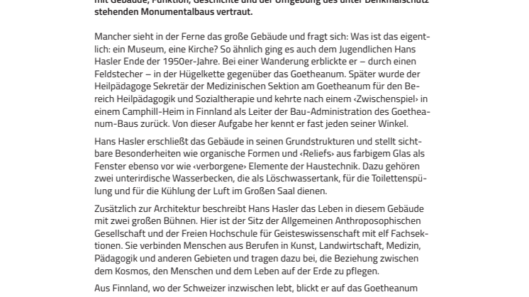 Sichtbare Architektur und unterirdische Wasserbecken: Buch erschließt das Goetheanum, den Schweizer Pionierbau aus Beton