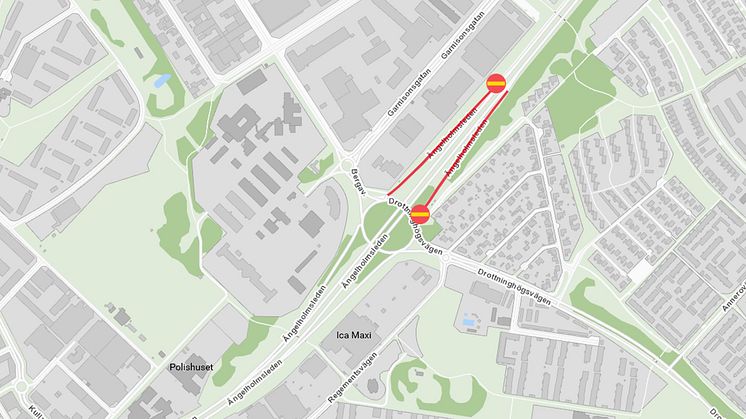 ​Begränsad framkomlighet i Bergarondellen från och med måndag 18 november