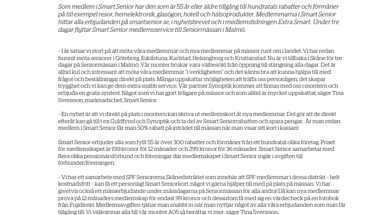 Smart Senior möter seniorer på Seniormässan i Malmö