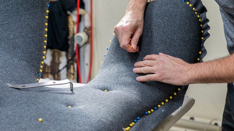 Detaljebillede fra møbelpolstreren