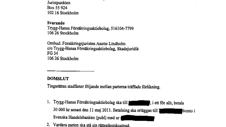 Fråga om försäkringsersättning -Juristpunkten