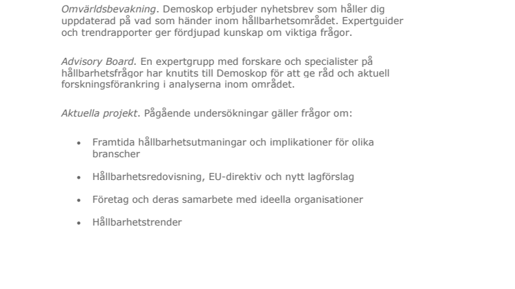 Vår expertis: Hållbarhet