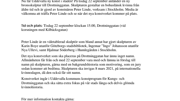 Nytt konstverk av Peter Linde kommer till Uddevalla