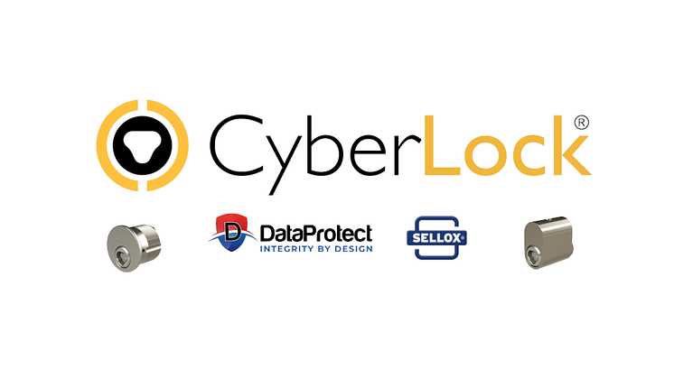 CyberLock logo med två låscylindrar utrustade med cyberlock