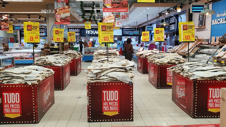 Klippfisk på supermarked i Portugal