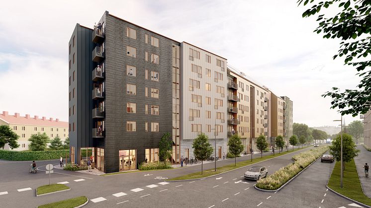 Snart byggstartas 175 nya bostäder till göteborgarna. Illustration: Radar Arkitektur