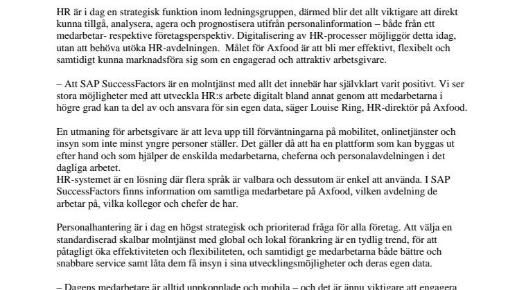Axfood utvecklar medarbetarna med ny molntjänst