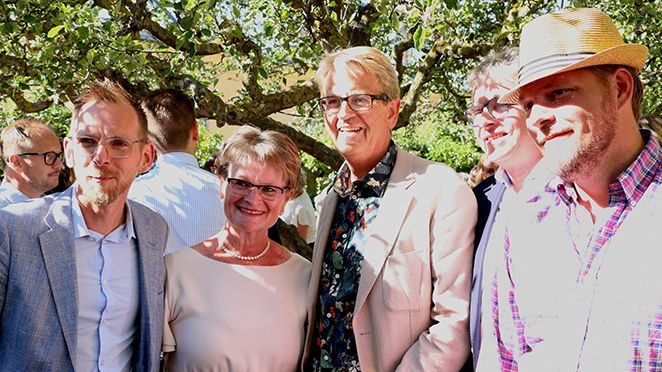 Jacob Forssmed, Ewa Andersen, Håcan Nilsson, Per Åsling och Günther Mårder på Sparbankernas mingel