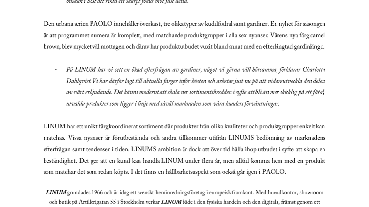 Dramatiska draperingar; hösten på LINUM 