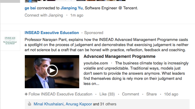 Sponsored Updates: INSEAD