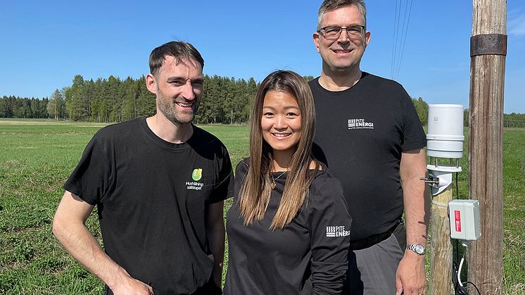 Erik Häggbom, Hushållningssällskapet, Maria Blomberg, kundansvarig PiteEnergi, och Peter Fenander, verksamhetsutvecklare IT, PiteEnergi.