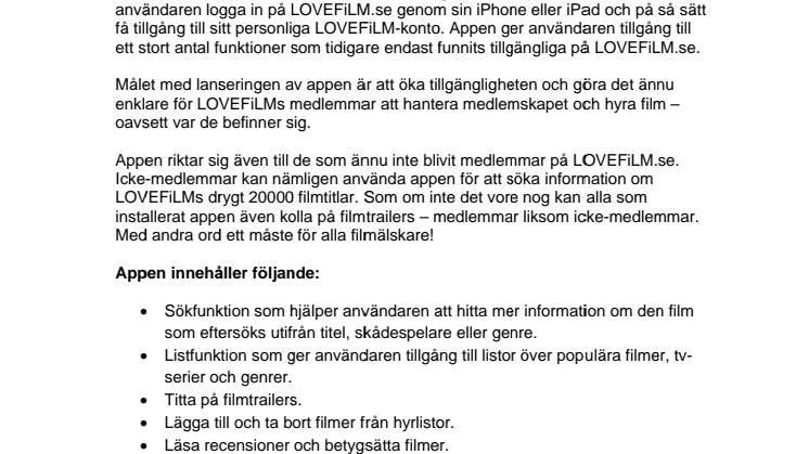 Hyr film från LOVEFiLM.se med din iPhone eller iPad