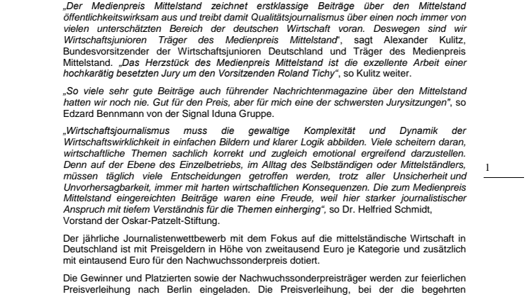 14. Medienpreis Mittelstand - Spannende Jurysitzung im ARD-Hauptstadtstudio: Die Gewinner stehen fest.