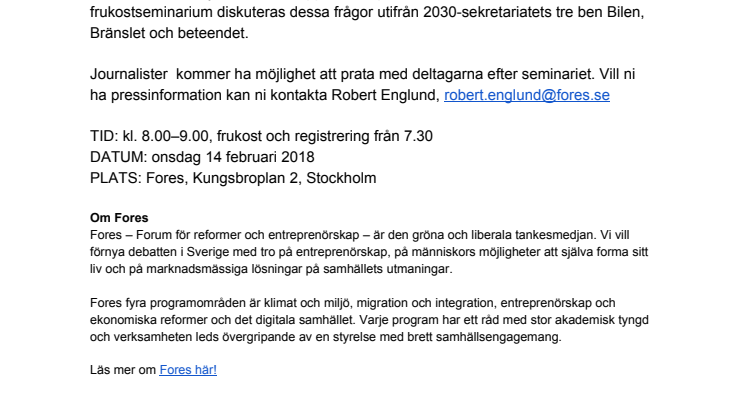 Seminarieinbjudan: Kalifornien - lärdomar från en föregångsstat