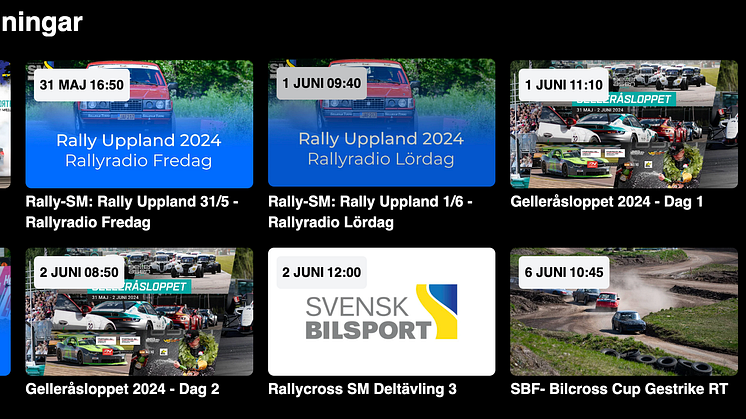 Fullmatad bilsporthelg på svenskbilsporttv.se