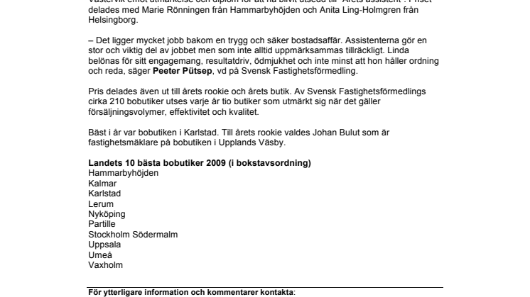 Västervikstjej är årets mäklarassistent