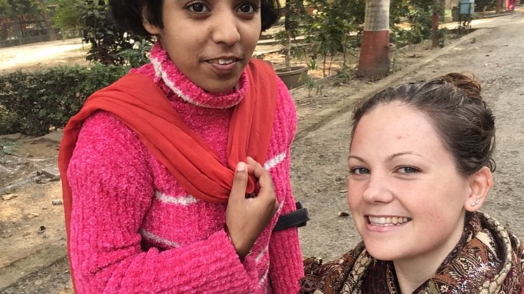 Johanna Johansson föreläser om sitt uppdrag inom IM i norra Indien