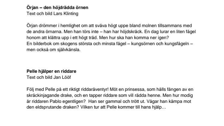 Texter om böcker och upphovsmän