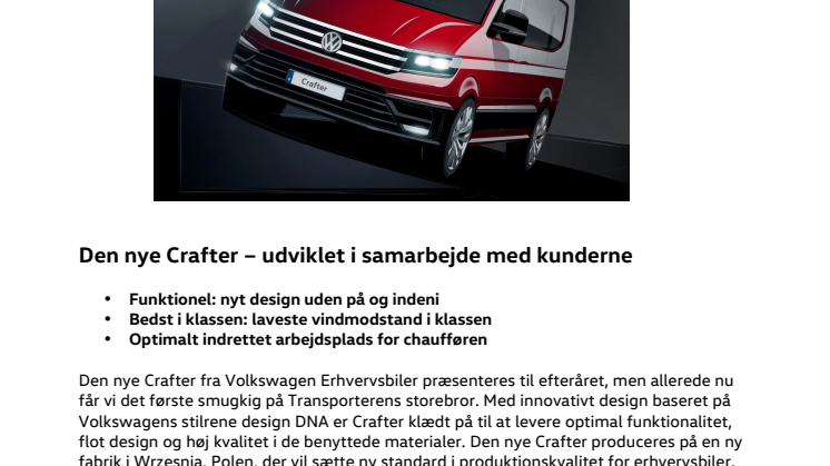 Den nye Crafter – udviklet i samarbejde med kunderne