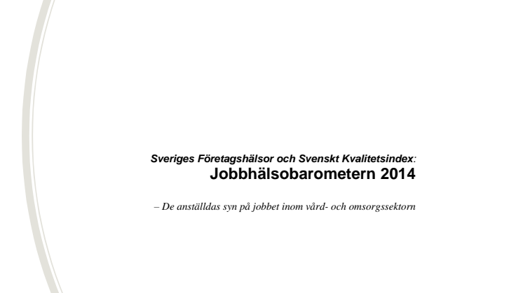Jobbhälsobarometern 2014