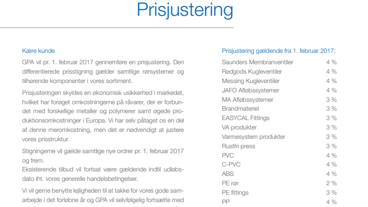 Prisjustering