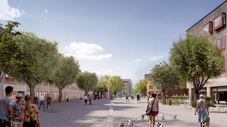 Mårbackastråket i Telestaden (Bild: White arkitekter)