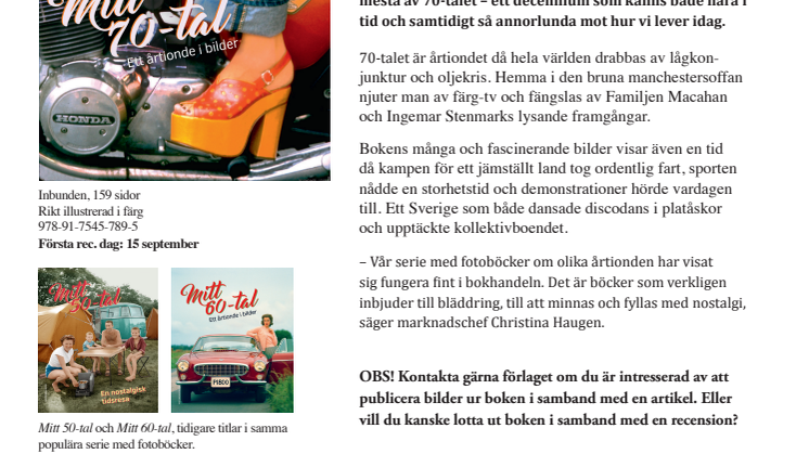 Ny fotobok skildrar det bästa och mesta av 70-talet