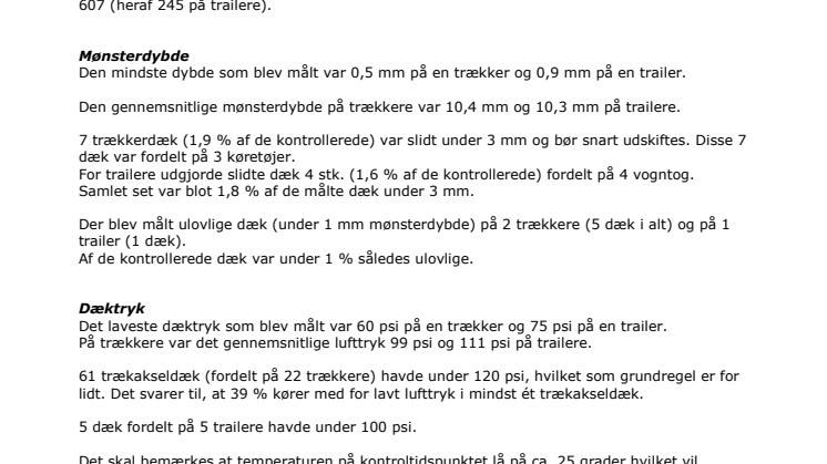 Dækrazzia lastvogne resultat - maj 2012