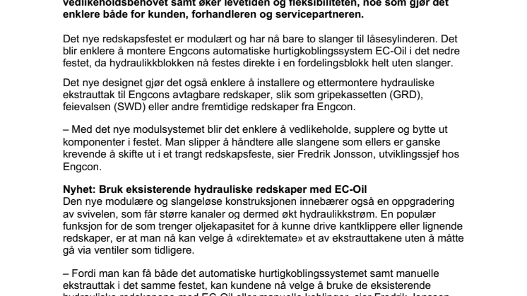 Engcon gir gravemaskinen enda flere funksjoner når det smarte redskapsfestet blir enda smartere