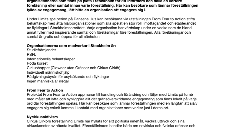 Cirkus Cirkör fyller Dansens Hus med medmänsklighet, aktivism och cirkus!