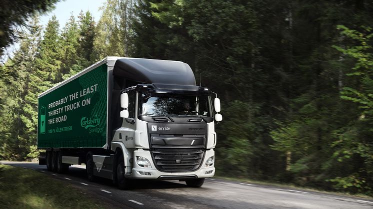  Carlsberg Sverige storsatsar på ellastbilar i södra och västra Sverige - Utökar samarbetet med Einride