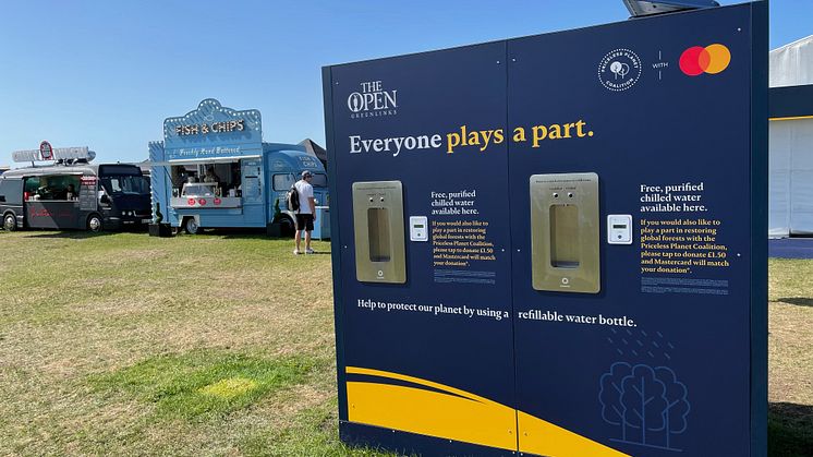 Bluewater provides unique vending solutions for major events seeking sustainable ways to end the need for single use plastic bottles (Photo D Noble)