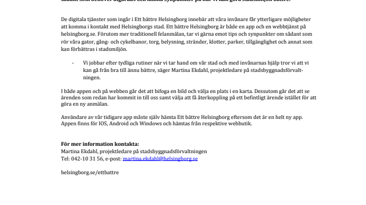 ​En ny app och e-tjänst för ett bättre Helsingborg