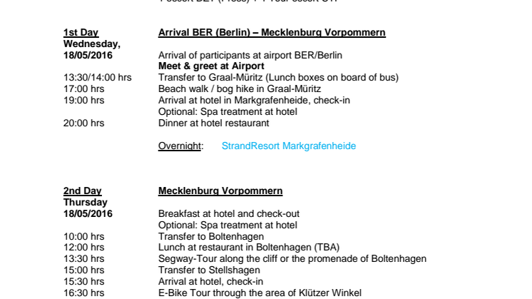 Pressresa till Nordtyskland 18-22 maj 2016