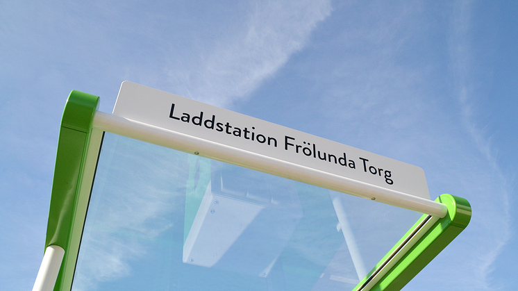 Laddningsstation för elbilar på Frölunda Torg