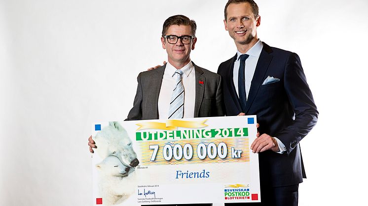 Friends får miljonstöd från Svenska PostkodLotteriet