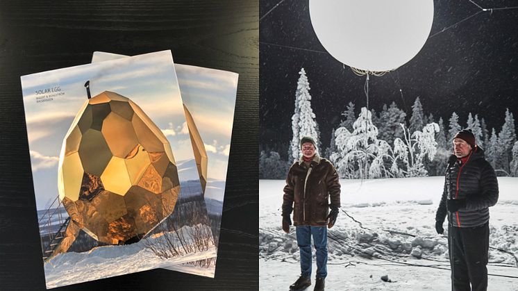 Boken om Solar Egg och eventet då Riksbyggen tände midnattssolen över Gällivare är nominerade till Svenska Designpriset.