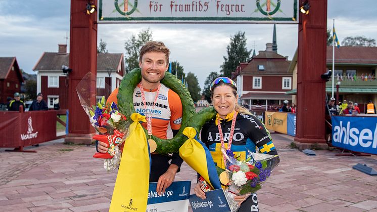 Kristian Klevgård och Jennie Stenerhag vann Cykelvasan 90 Elit 2021 