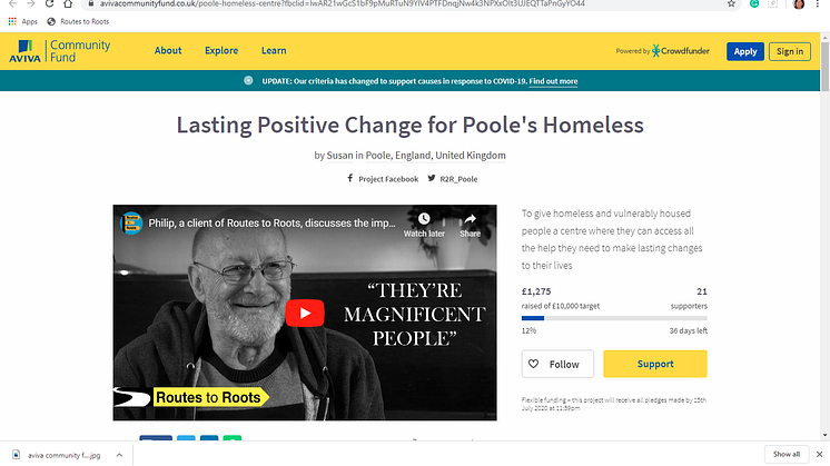 Routes to Roots - Aviva crowdfunding campaign