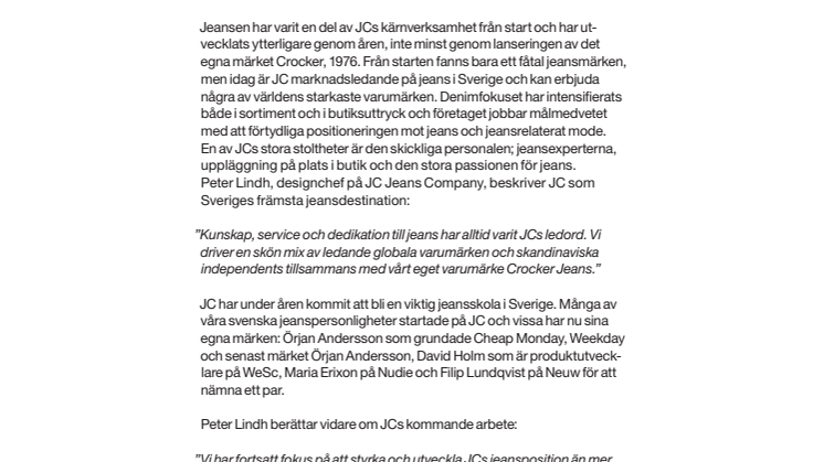 JC – 50 år av svensk jeanshistoria