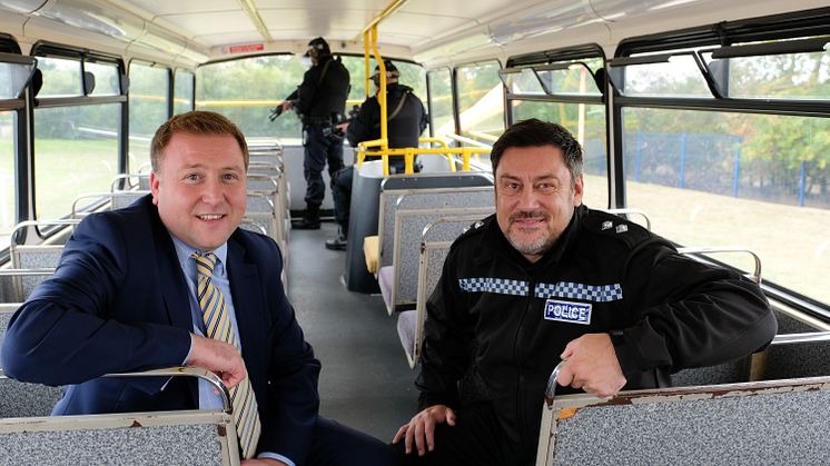 (L-R) Stephen King GNE and Inspector Karl Brown, of Cleveland and Durham Specialist Operations Unit