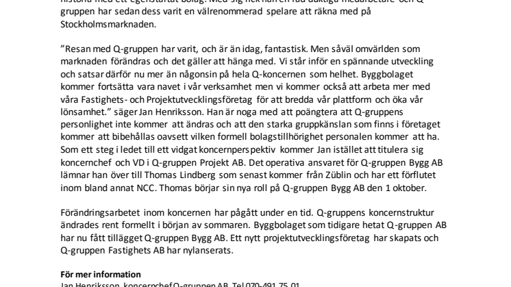 Nytt koncerngrepp när Q-gruppen närmar sig 20-års dagen