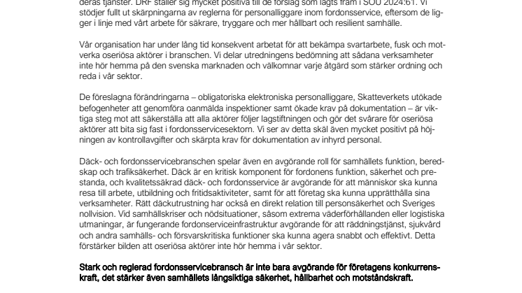 DRF remiss SOU 2024-61- Skärpta regler för personalliggare inom fordonsservice.pdf